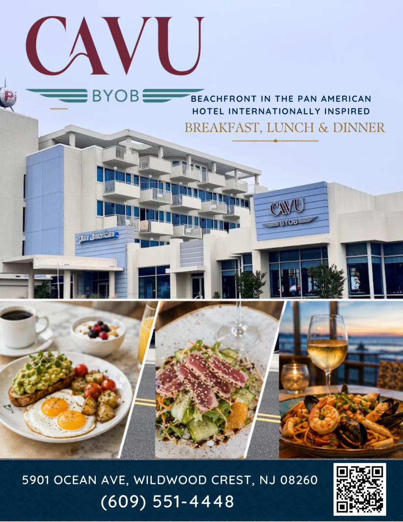 Cavu BYOB restaurant storefront in Wildwood NJ, featuring dining deals and Jersey Cape coupons for Cape May visitors.
