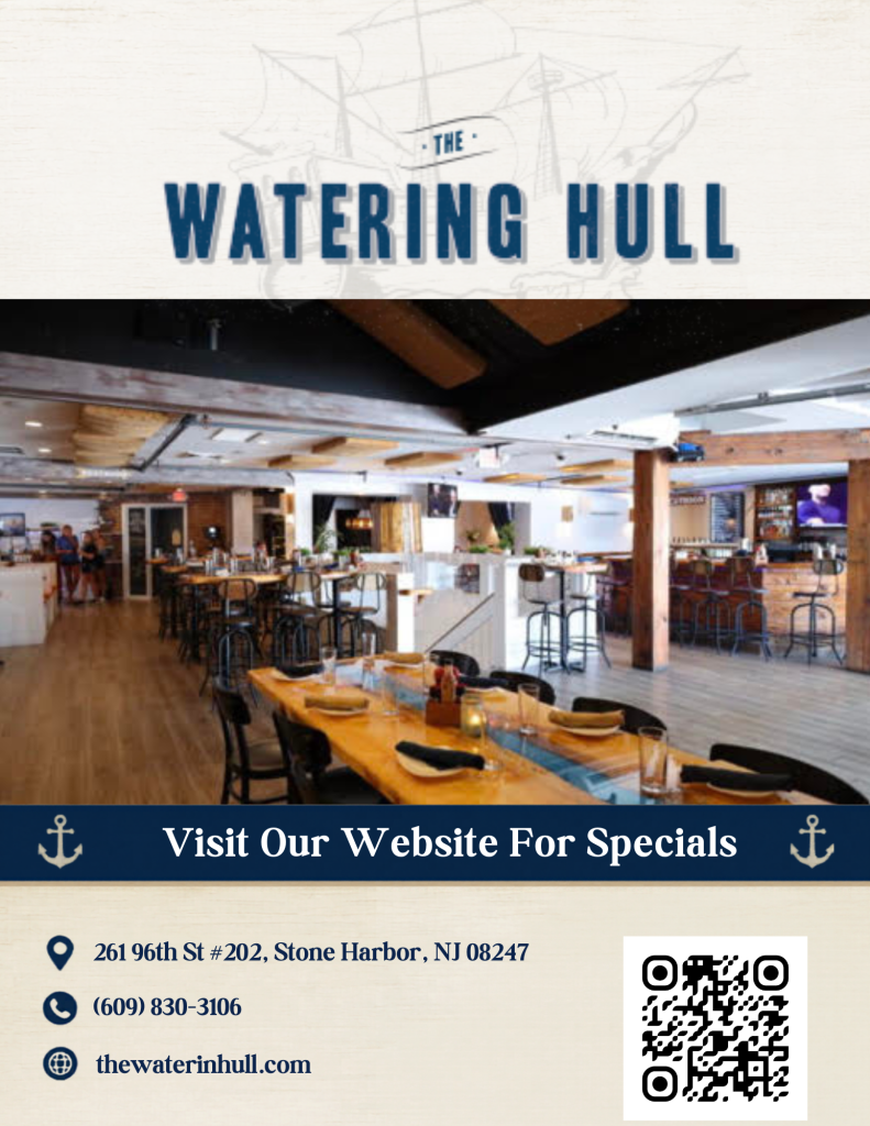 The Watering Hull restaurant in Stone Harbor NJ - waterfront dining with Jersey Shore views and Cape May County coupon deals
