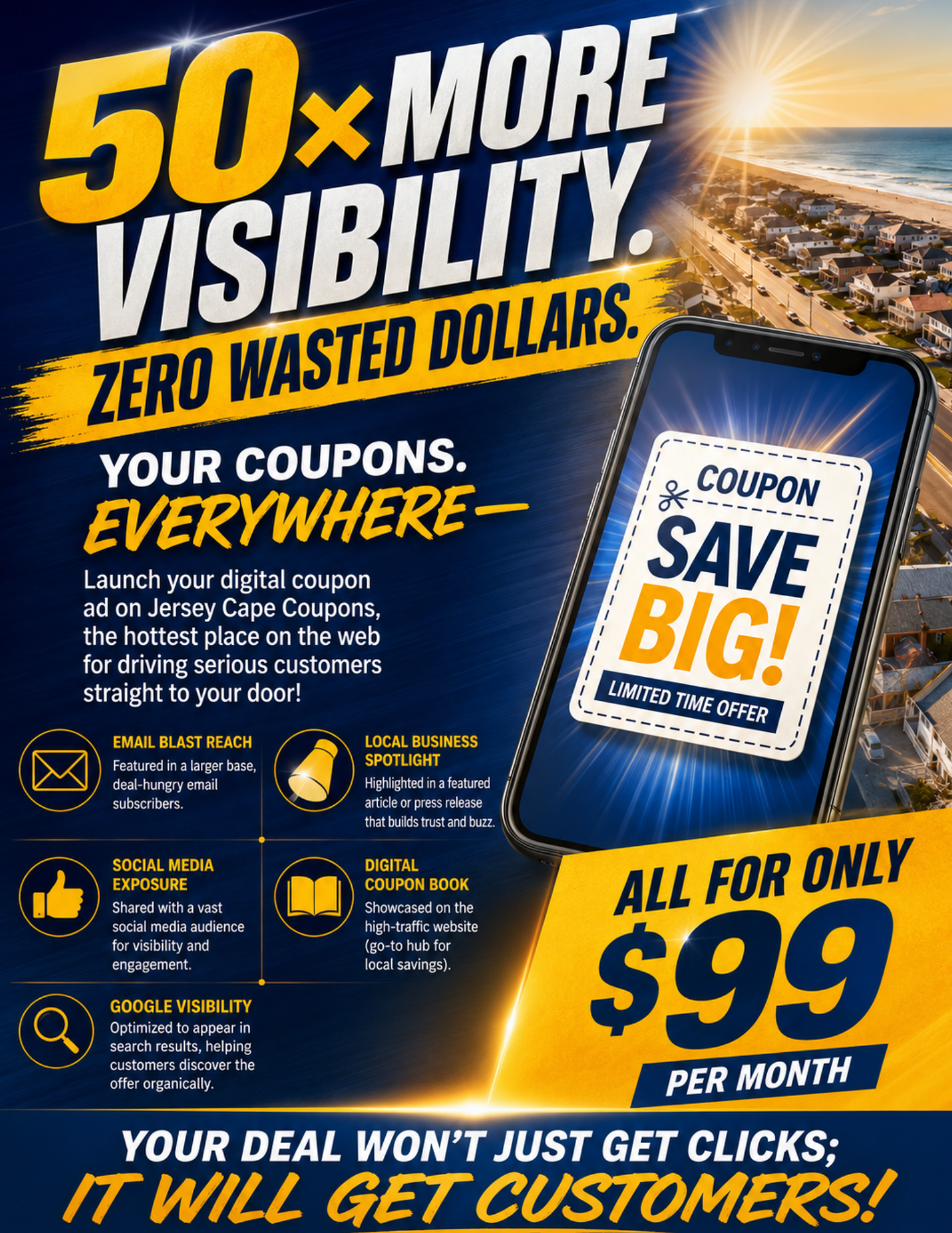 Gain more customers on Jersey Cape Coupons 